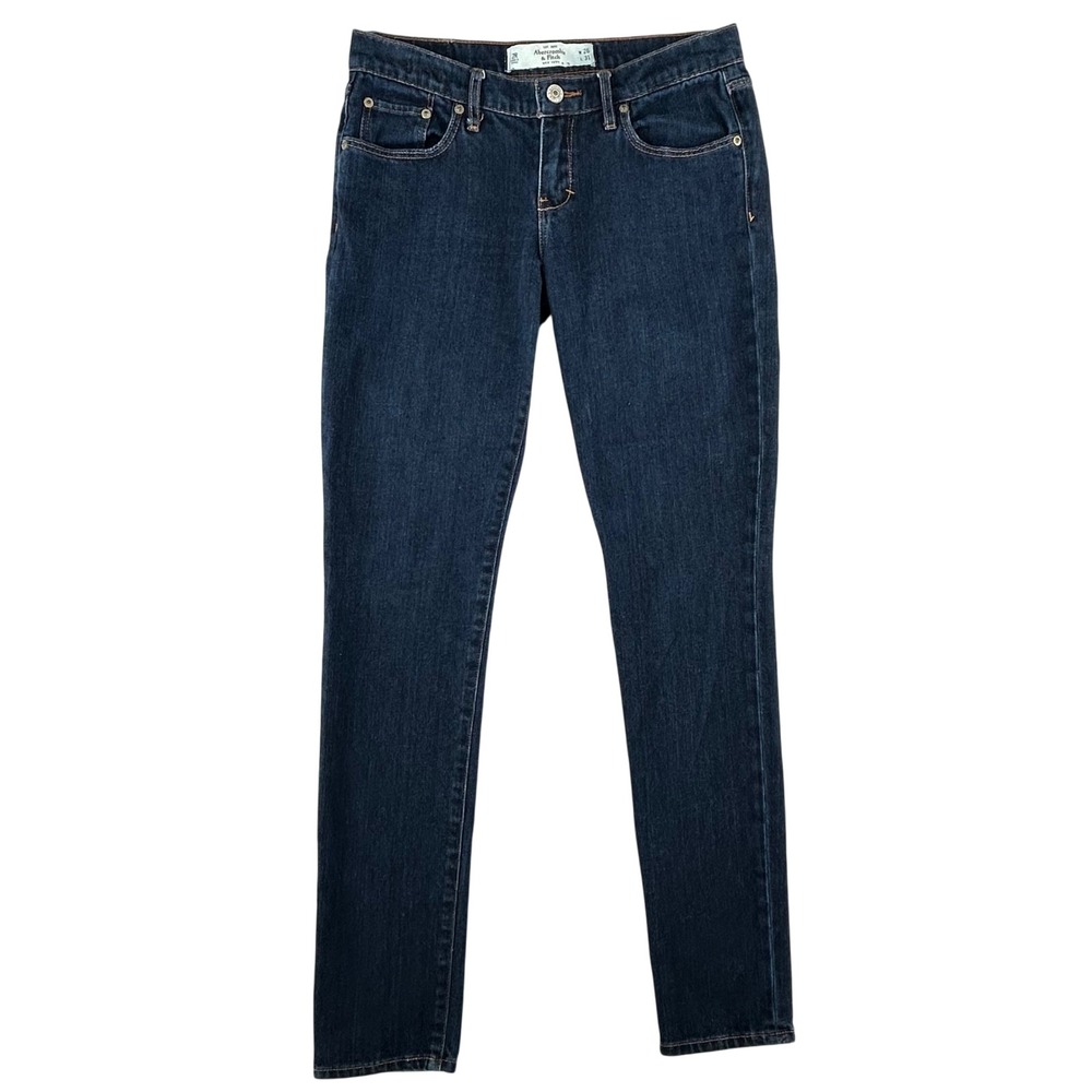 Abercrombie & Fitch Brett Low Rise Skinny Jeans Dark‎ Perfect Stretch 2R W26 31L